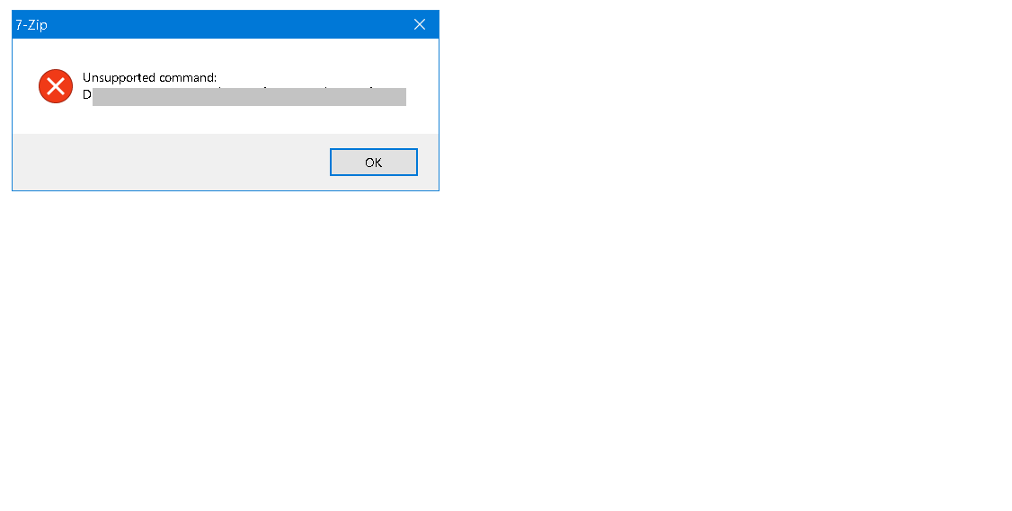 unsupported command で7zipで解凍できない
